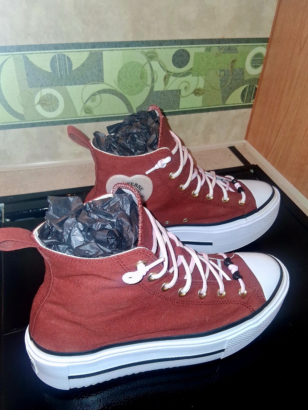 Converse Chuck Taylor All Star Move Platform Hi - Terracotta Pink Heart Edition - Picture 4 of 9
